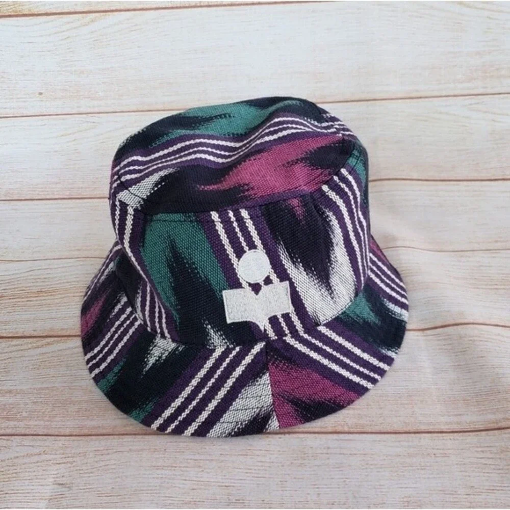 Isabel Marant Chapeau Haley 100% Cotton Bucket Hat in Faded Night - Picture 4 of 8